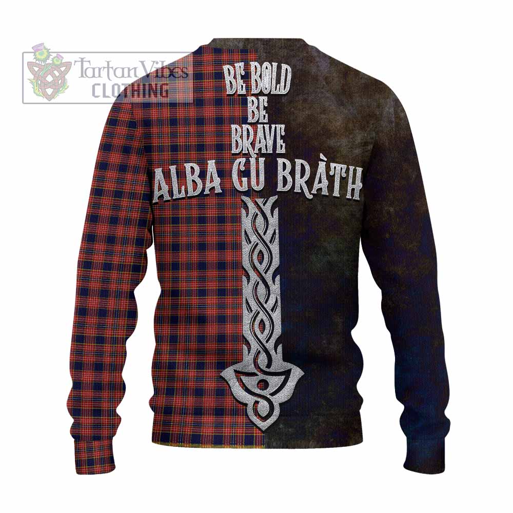Tartan Vibes Clothing Ogilvie (Ogilvy) Tartan Family Crest Knitted Sweater Alba Gu Brath Be Brave Lion Ancient Style