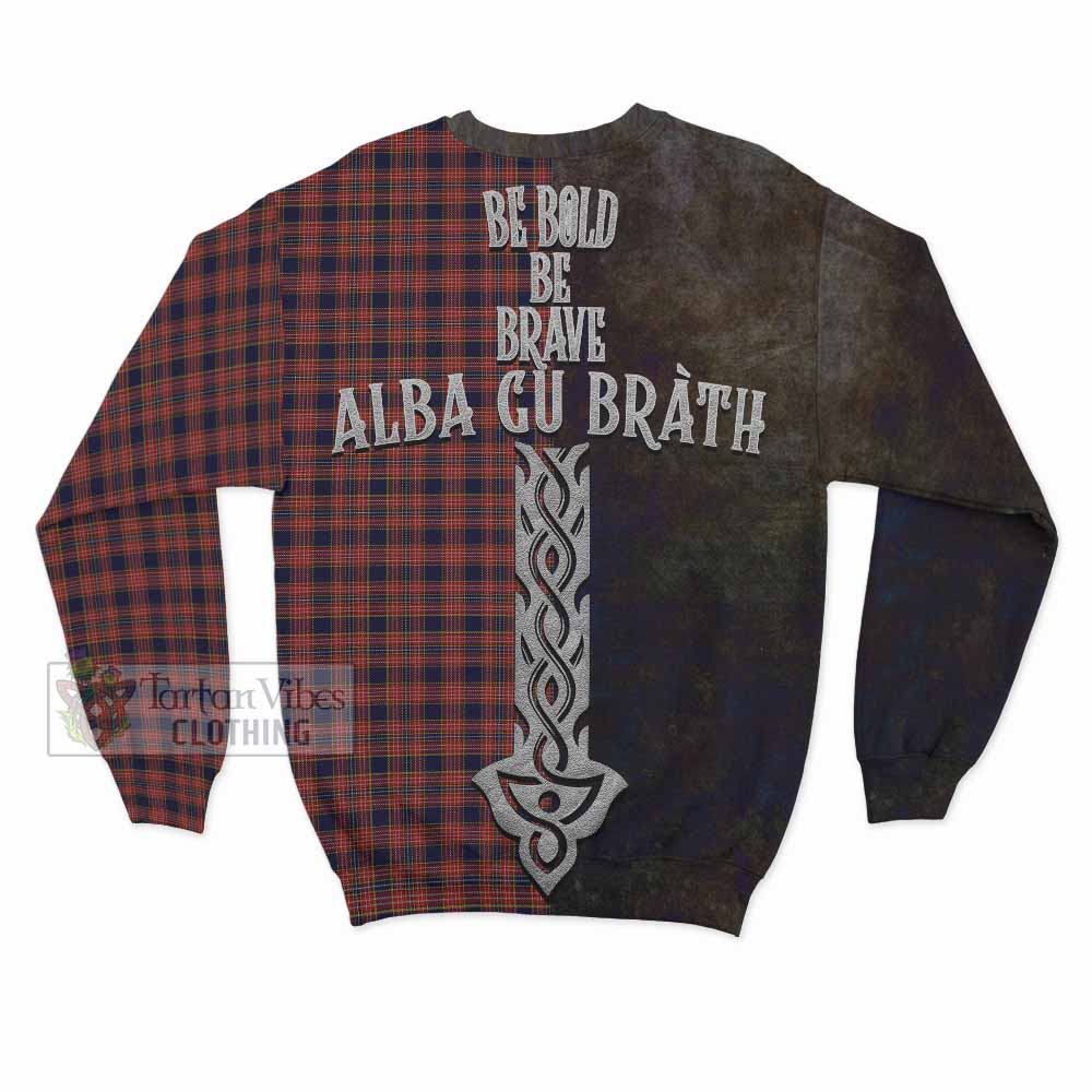Tartan Vibes Clothing Ogilvie (Ogilvy) Tartan Family Crest Sweatshirt Alba Gu Brath Be Brave Lion Ancient Style