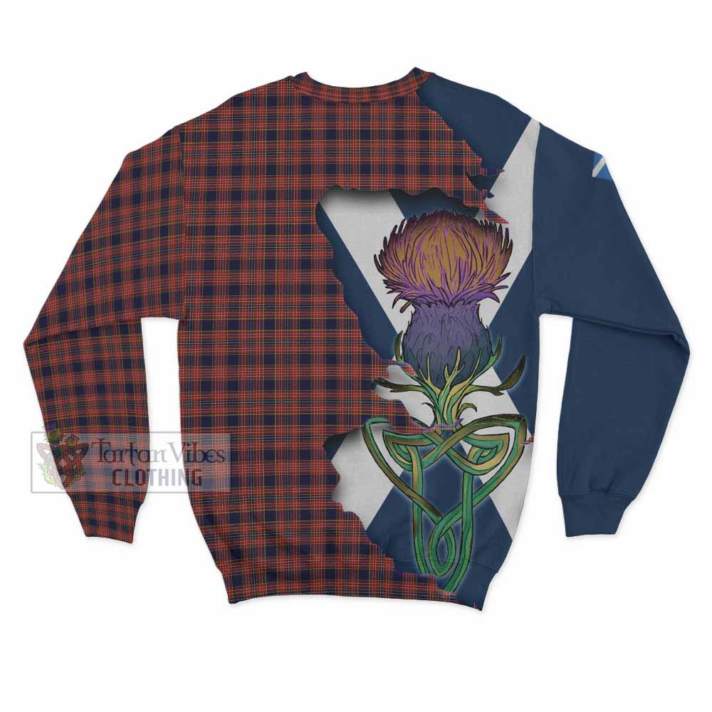 Tartan Vibes Clothing Ogilvie (Ogilvy) Tartan Family Crest Sweatshirt Scottish Thistle Celtic Inspired