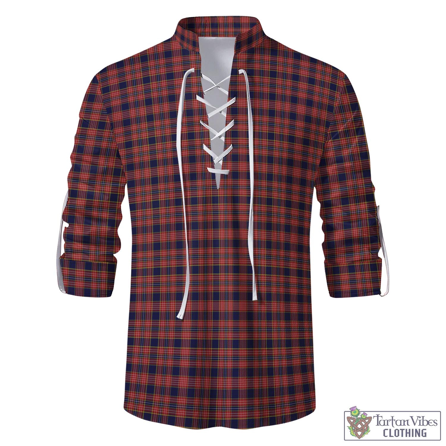 Tartan Vibes Clothing Ogilvie (Ogilvy) Tartan Men's Scottish Traditional Jacobite Ghillie Kilt Shirt