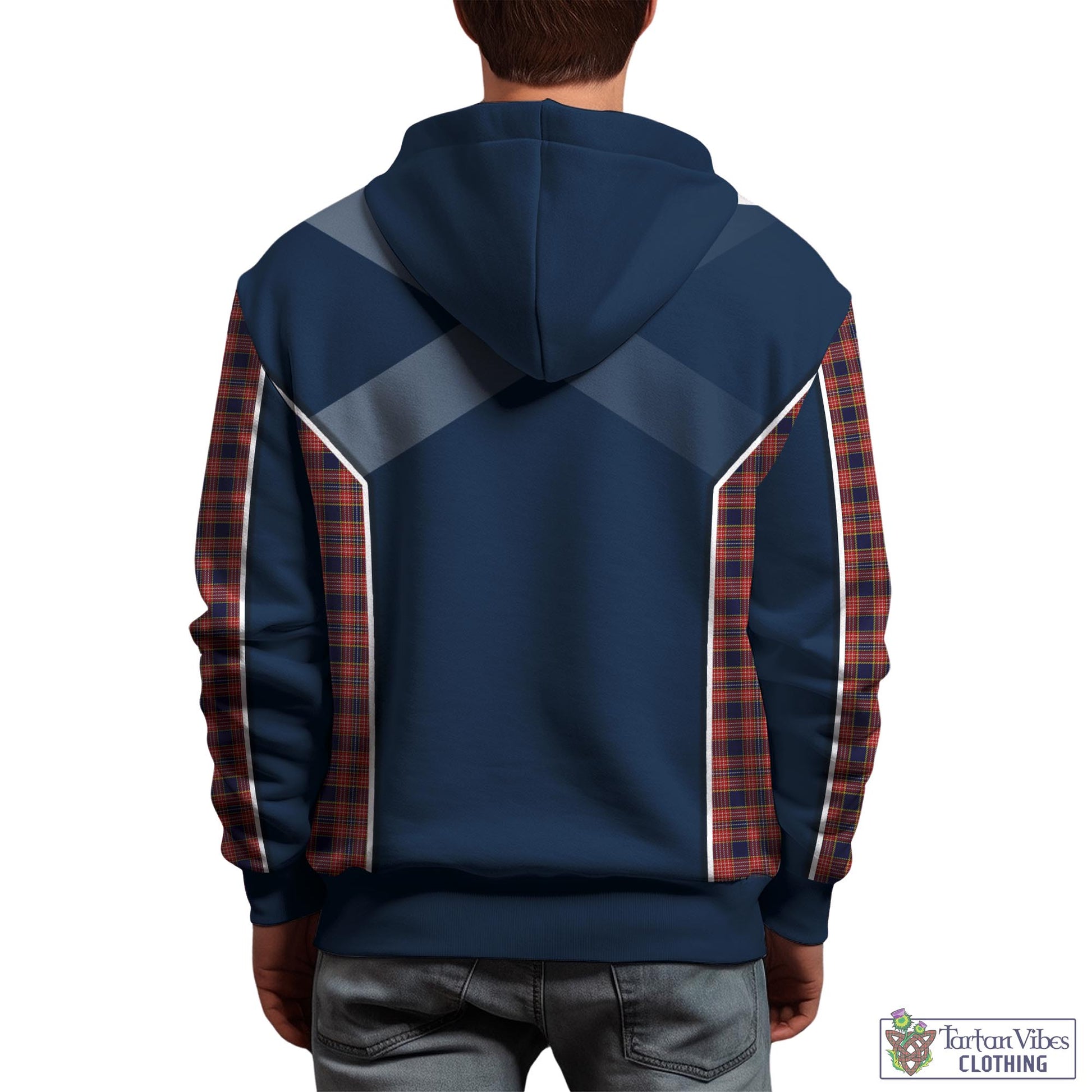 Tartan Vibes Clothing Ogilvie (Ogilvy) Tartan Hoodie with Family Crest and Lion Rampant Vibes Sport Style