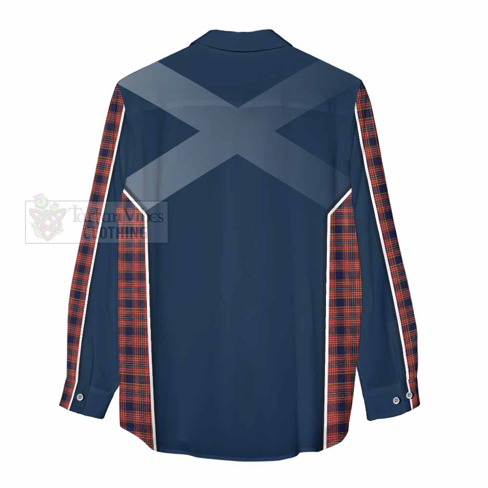 Tartan Vibes Clothing Ogilvie (Ogilvy) Tartan Women's Casual Shirt with Family Crest and Lion Rampant Vibes Sport Style