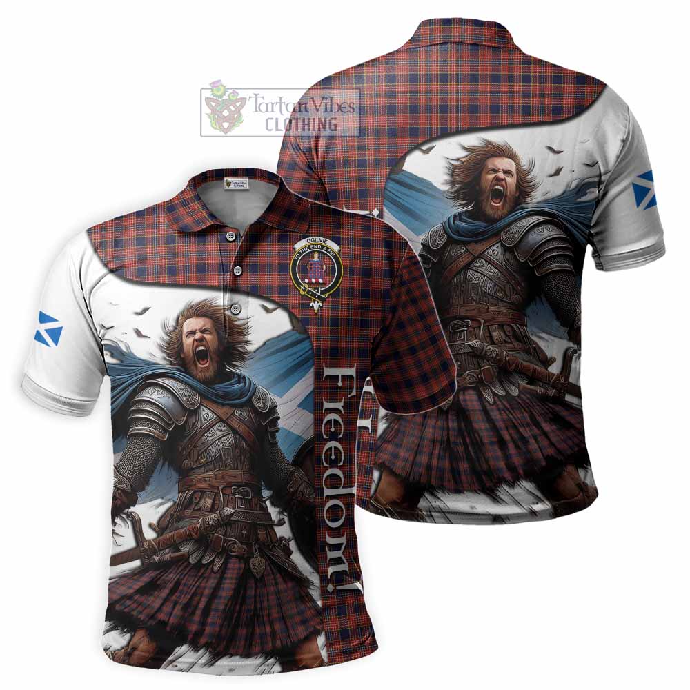 Tartan Vibes Clothing Ogilvie (Ogilvy) Crest Tartan Polo Shirt Inspired by the Freedom of Scottish Warrior