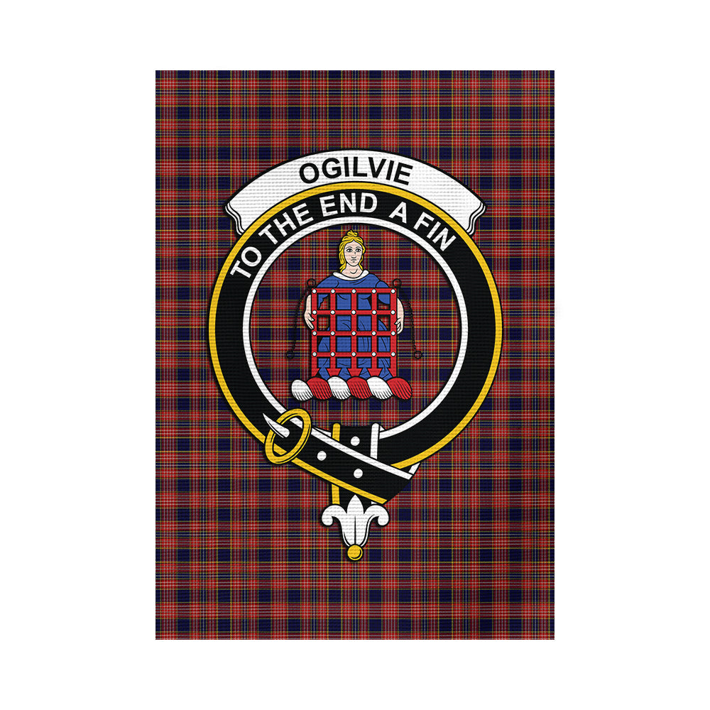 Ogilvie (Ogilvy) Tartan Flag with Family Crest - Tartan Vibes Clothing