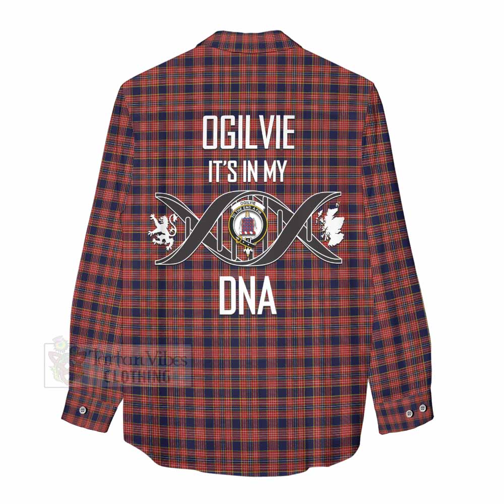 Tartan Vibes Clothing Ogilvie (Ogilvy) Tartan Women's Casual Shirt with Family Crest DNA In Me Style