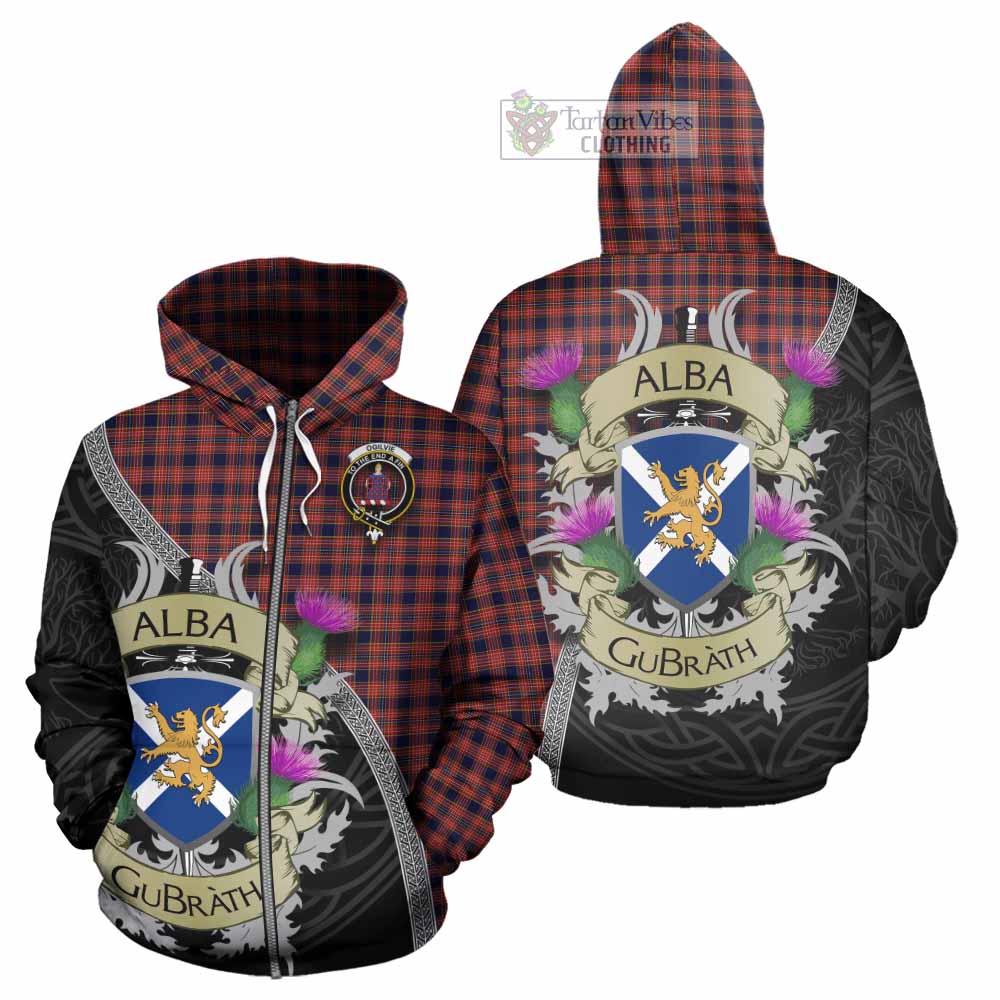 Tartan Vibes Clothing Ogilvie (Ogilvy) Tartan Family Crest Hoodie Lion Rampant Royal Thistle Shield Celtic Inspired