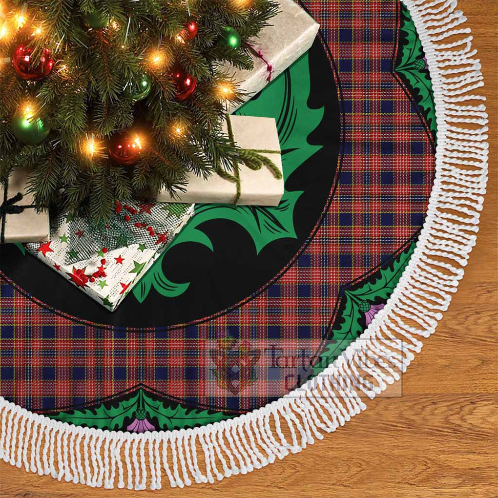 Tartan Vibes Clothing Ogilvie (Ogilvy) Tartan Christmas Tree Skirt Scottish Thistle Style