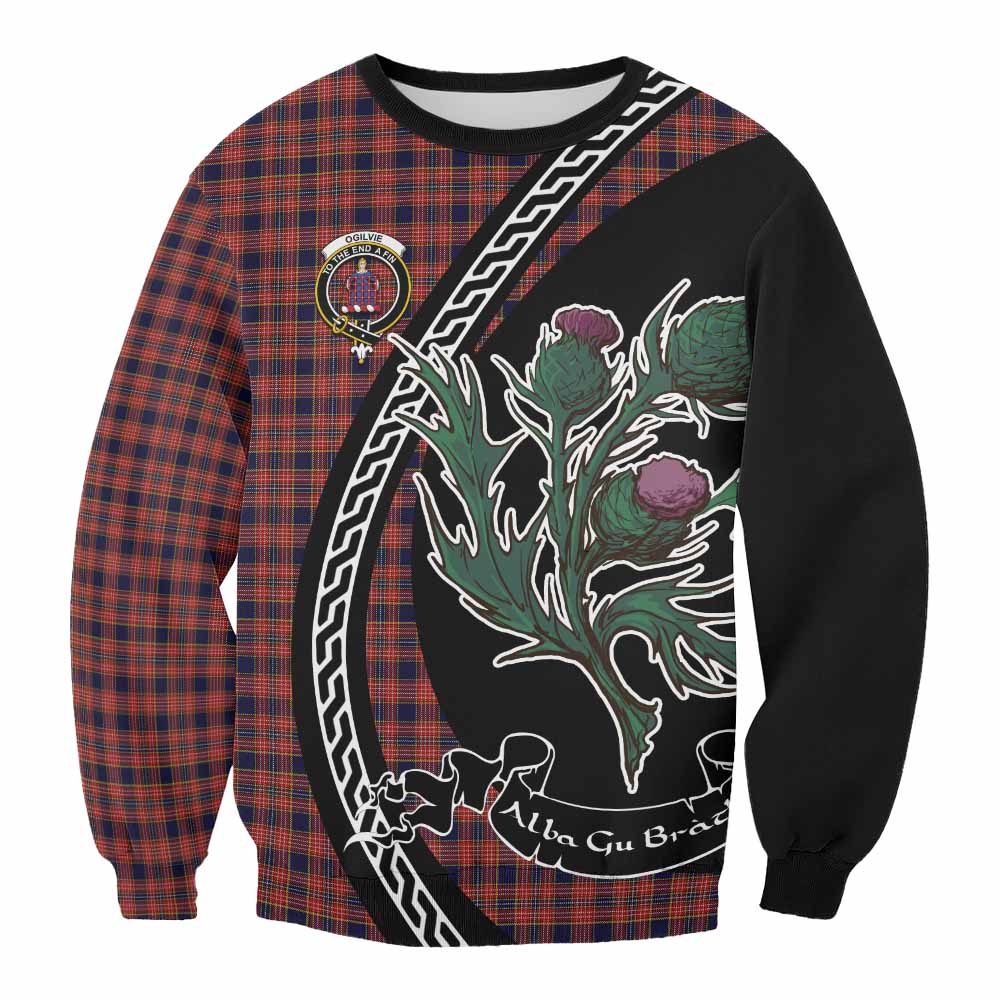 Ogilvie (Ogilvy) Family Crest Tartan Sweatshirt Alba Thistle Inspired - Tartan Vibes Clothing