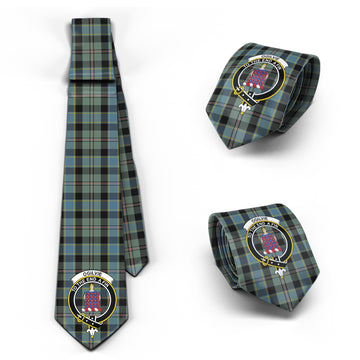 Ogilvie (Ogilvy) Hunting Tartan Classic Necktie with Family Crest