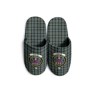 Ogilvie (Ogilvy) Hunting Tartan Home Slippers with Family Crest