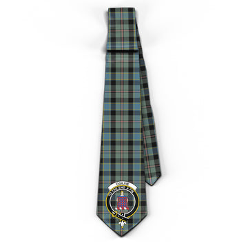 Ogilvie (Ogilvy) Hunting Tartan Classic Necktie with Family Crest