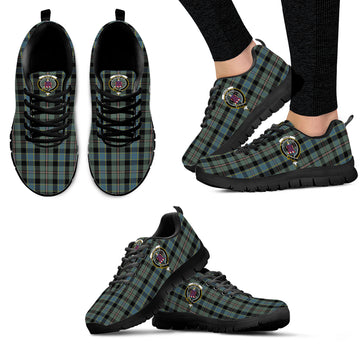 Ogilvie (Ogilvy) Hunting Tartan Sneakers with Family Crest