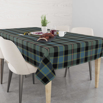 Ogilvie (Ogilvy) Hunting Tatan Tablecloth with Family Crest