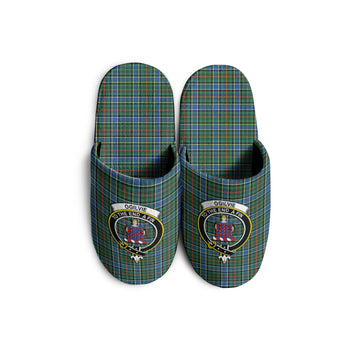 Ogilvie (Ogilvy) Hunting Ancient Tartan Home Slippers with Family Crest