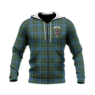 Ogilvie (Ogilvy) Hunting Ancient Tartan Knitted Hoodie with Family Crest