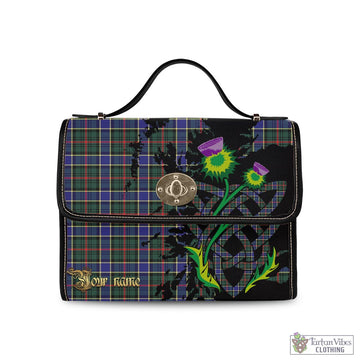 Ogilvie (Ogilvy) Hunting Modern Tartan Waterproof Canvas Bag with Scotland Map and Thistle Celtic Accents