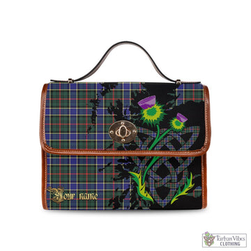 Ogilvie (Ogilvy) Hunting Modern Tartan Waterproof Canvas Bag with Scotland Map and Thistle Celtic Accents