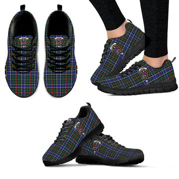 Ogilvie (Ogilvy) Hunting Modern Tartan Sneakers with Family Crest