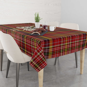 Ogilvie (Ogilvy) of Strathallan Tartan Tablecloth with Clan Crest and the Golden Sword of Courageous Legacy