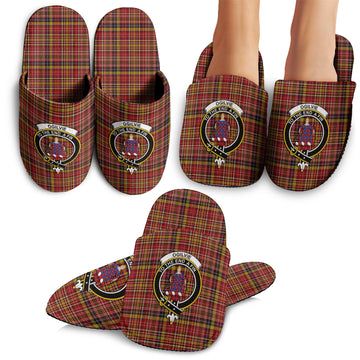 Ogilvie (Ogilvy) of Strathallan Tartan Home Slippers with Family Crest