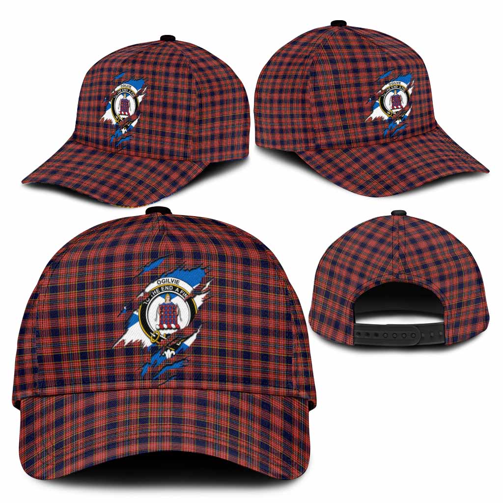 Ogilvie (Ogilvy) Tartan Classic Cap with Family Crest In Me Style