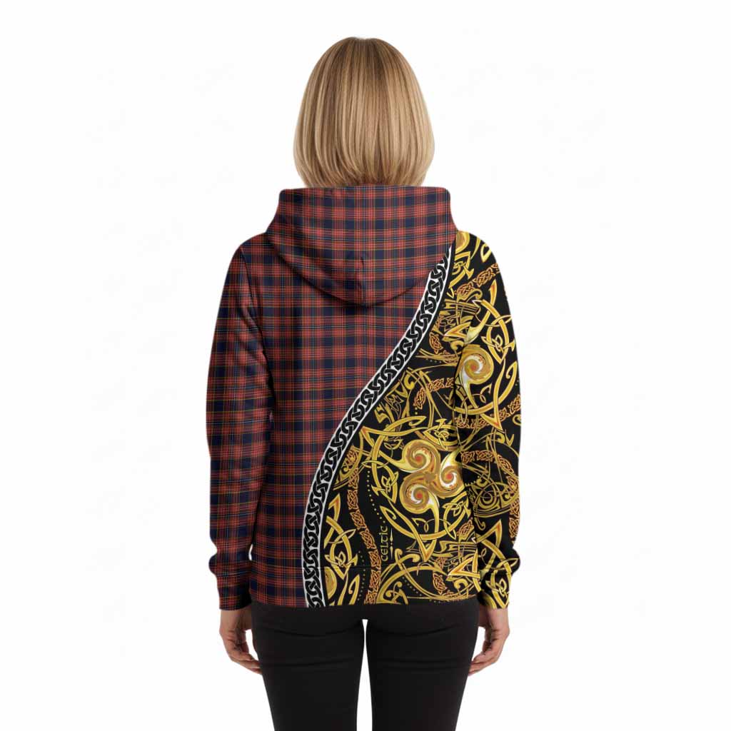 Ogilvie (Ogilvy) Tartan Crest Hoodie Celtic Knot and Triple Trickle Spiral Symbols