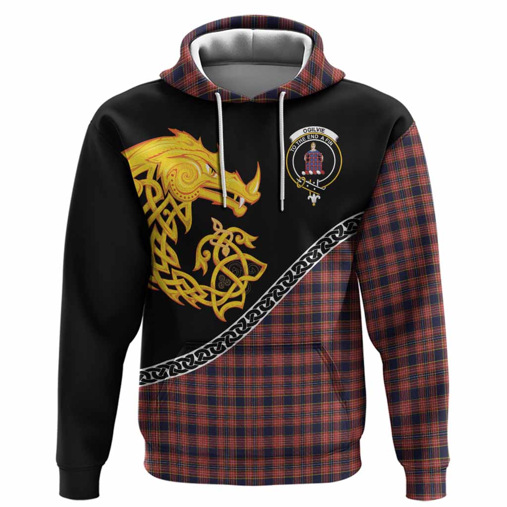 Ogilvie (Ogilvy) Tartan Crest Hoodie Legendary Dragon Knot Half Style