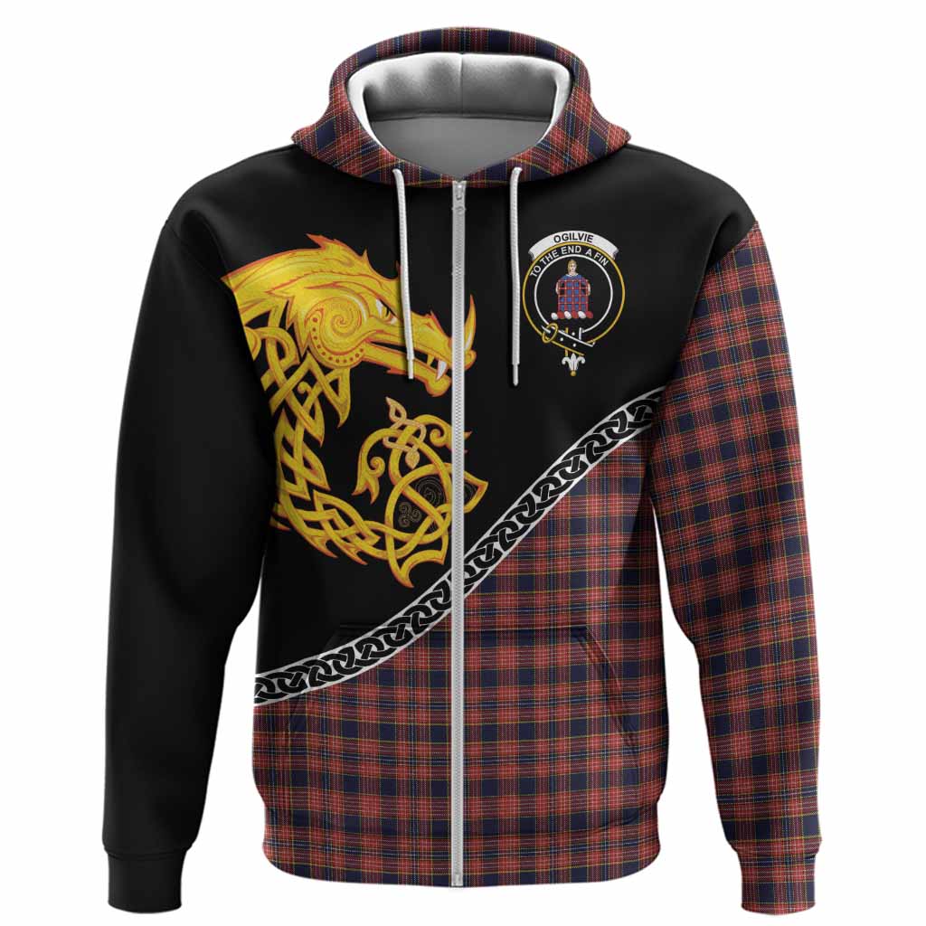 Ogilvie (Ogilvy) Tartan Crest Hoodie Legendary Dragon Knot Half Style