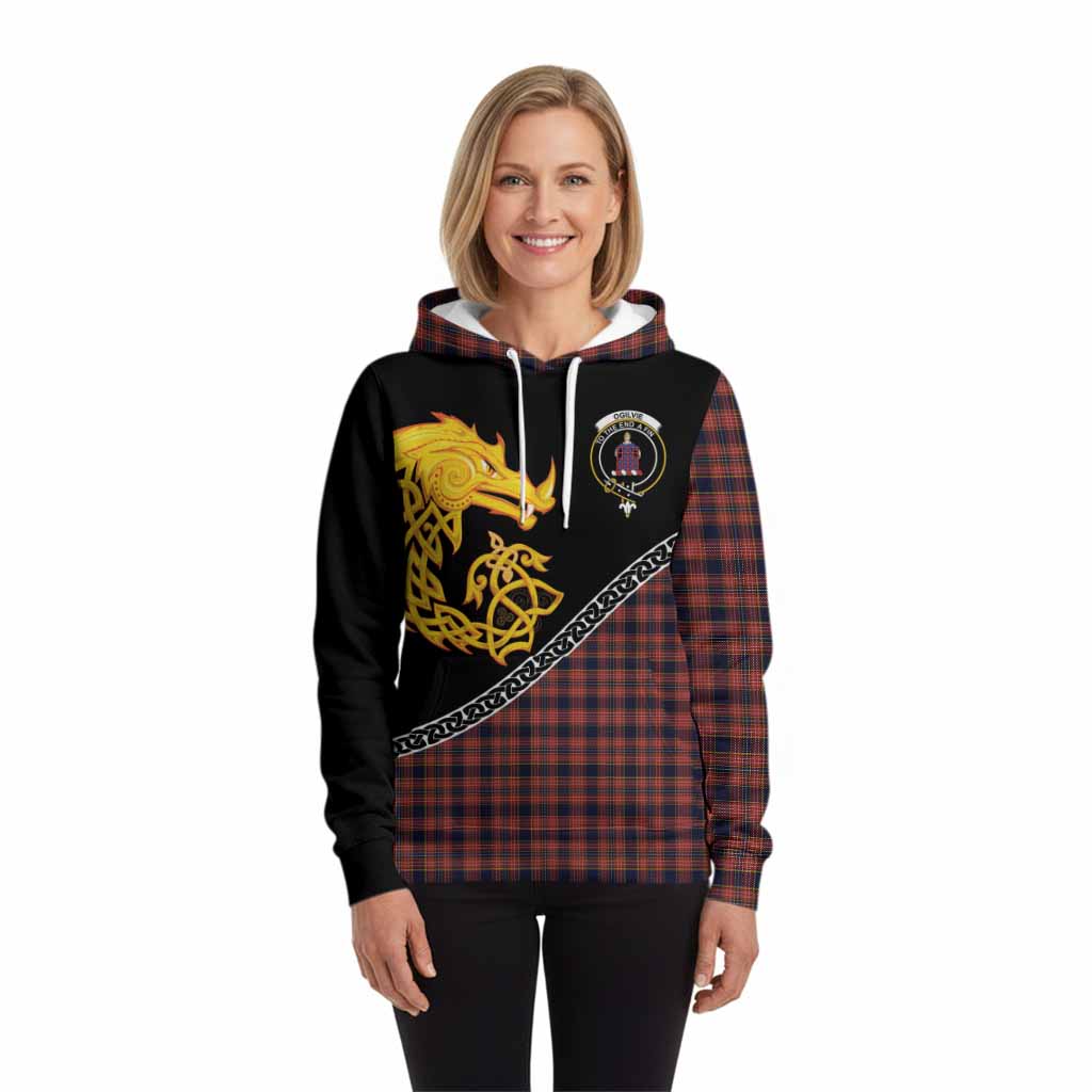 Ogilvie (Ogilvy) Tartan Crest Hoodie Legendary Dragon Knot Half Style