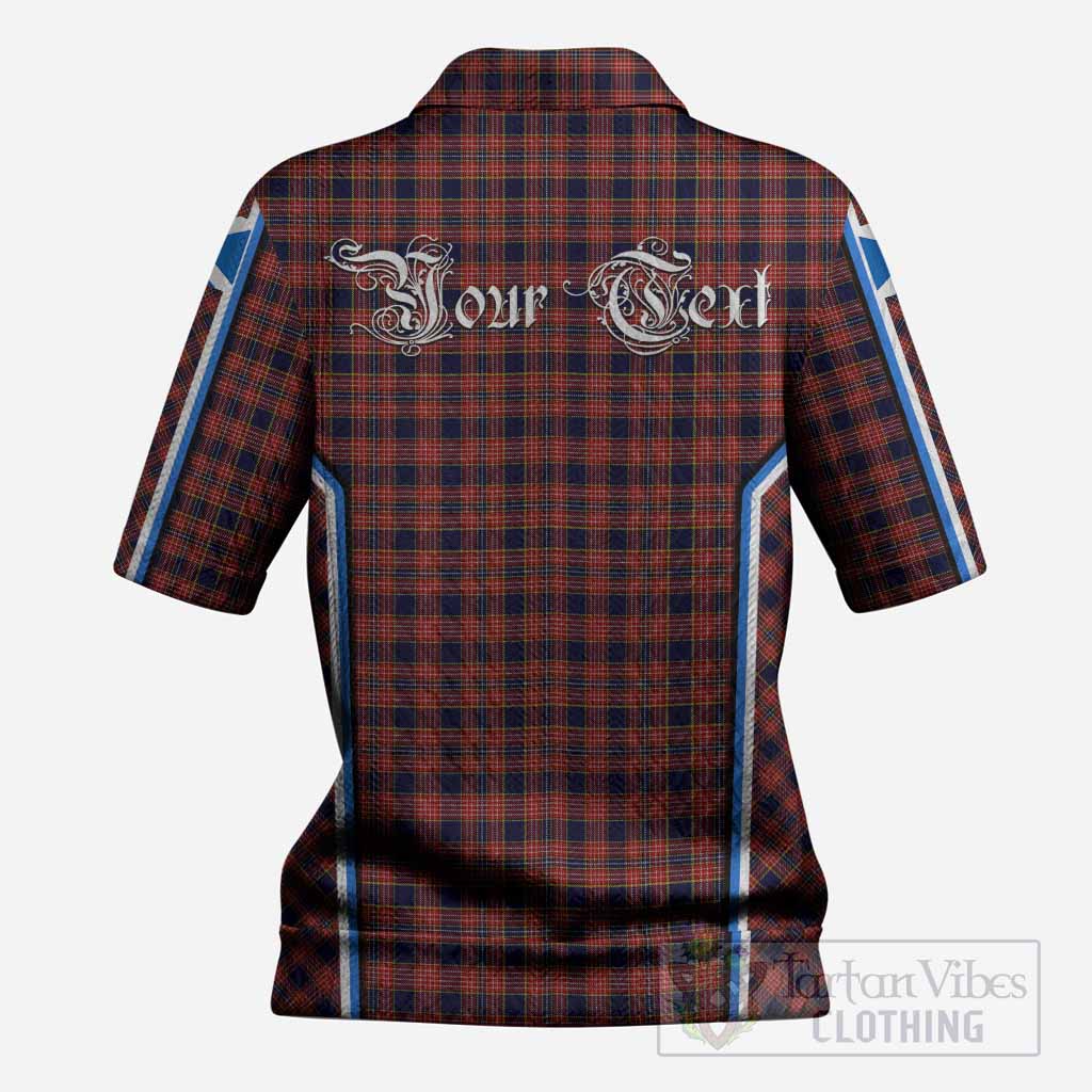 Ogilvie (Ogilvy) Tartan Crest Women’s Polo Sweater Top Scotland Coat of Arm Flag Style