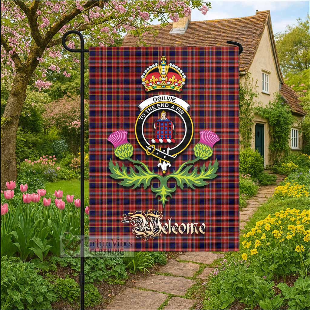 Ogilvie (Ogilvy) Tartan Family Crest Garden Flag Royal Thistle Welcome Style - Tartan Vibes Clothing