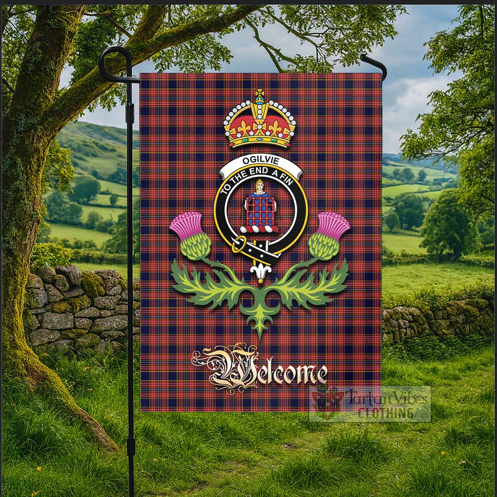 Ogilvie (Ogilvy) Tartan Family Crest Garden Flag Royal Thistle Welcome Style - Tartan Vibes Clothing