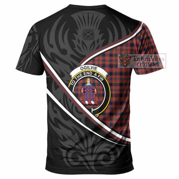 Ogilvie (Ogilvy) Tartan Family Crest T-shirt Celtic Scottish Thistle Floral - Tartan Vibes Clothing