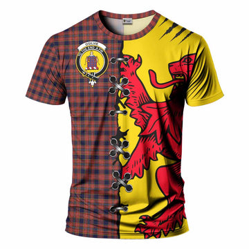 Ogilvie (Ogilvy) Tartan Family Crest T-shirt Lion Rampant Honor - Tartan Vibes Clothing