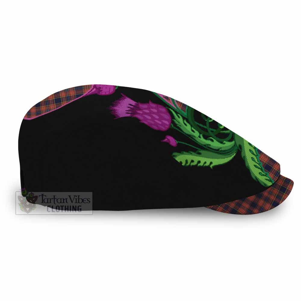 Ogilvie (Ogilvy) Tartan Flat Cap, Jeff Cap Traditional Scottish Thistle