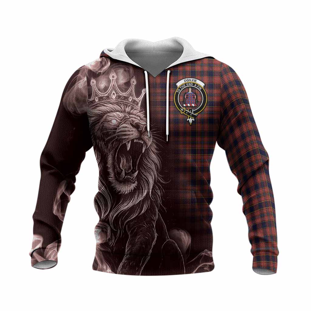 Ogilvie (Ogilvy) Tartan Knitted Hoodie Roaring Lion Heritage