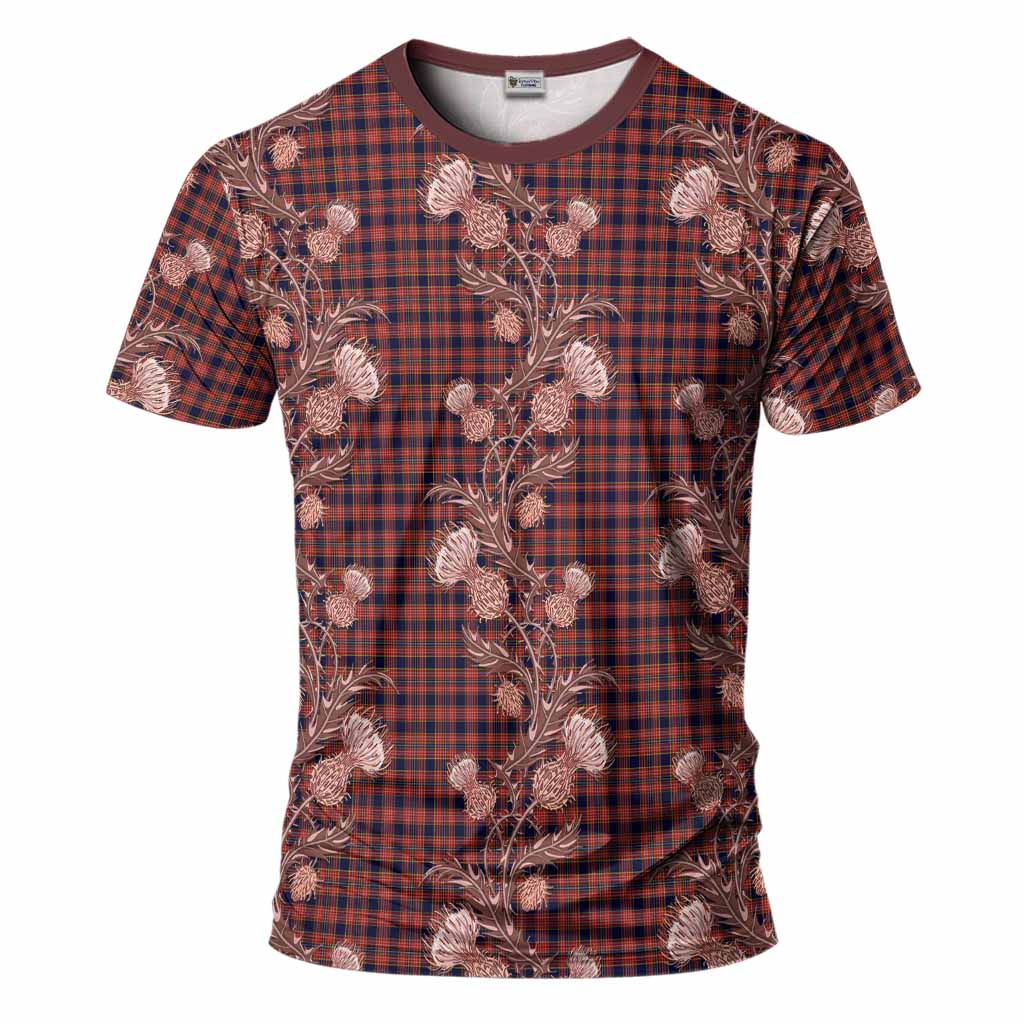 Ogilvie (Ogilvy) Tartan T-Shirt Seamless Scottish Thistle Flowers