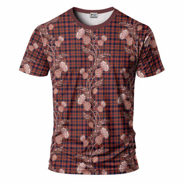 Ogilvie (Ogilvy) Tartan T-Shirt Seamless Scottish Thistle Flowers