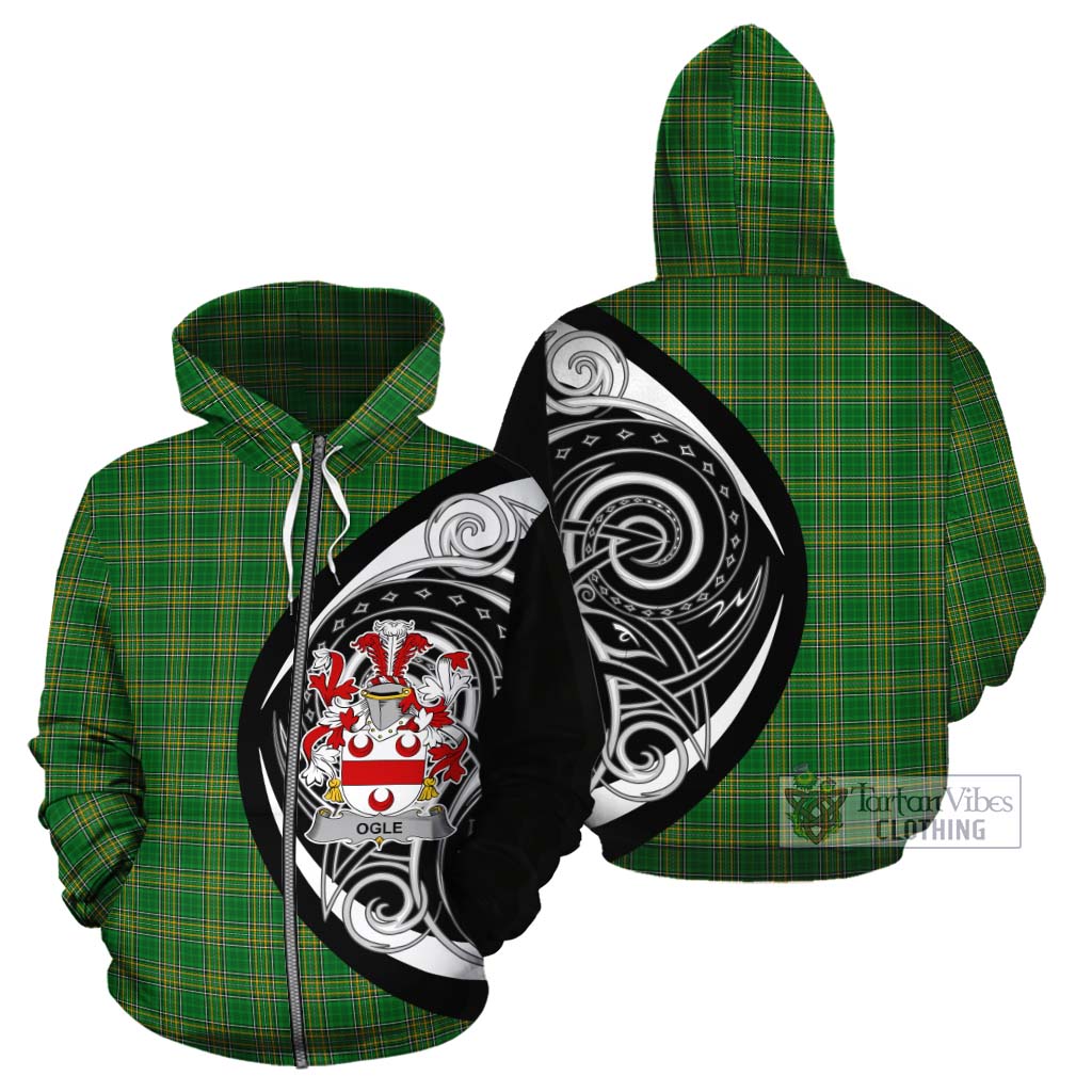 Ogle Irish Clan Cotton Hoodie Celtic Circle Style Zip Hoodie - Tartan Vibes Clothing