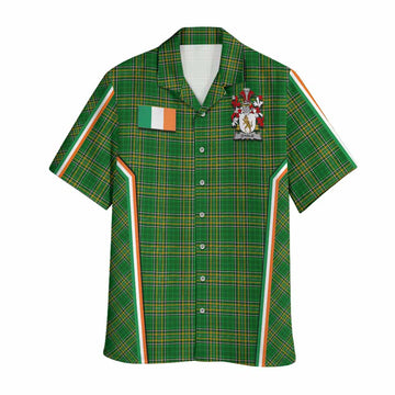 O'Halie Irish Clan Coat of Arm Tartan Hawaiian Shirt Flag Style