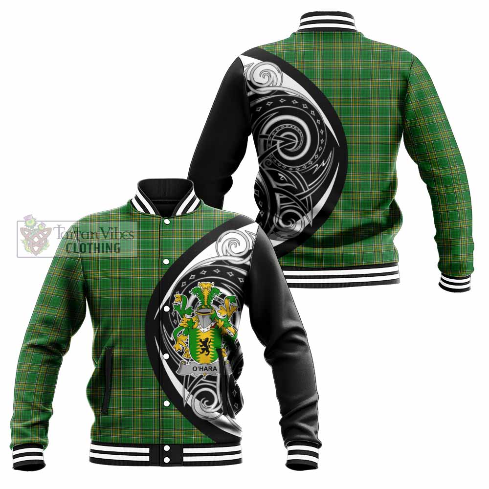 Tartan Vibes Clothing OHara Irish Clan Baseball Jacket Celtic Circle Style