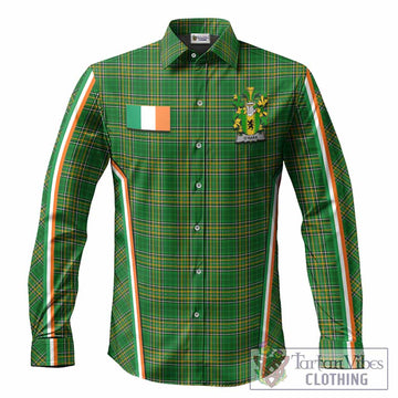 O'Hara Irish Clan Coat of Arm Tartan Long Sleeve Button Shirts Flag Style