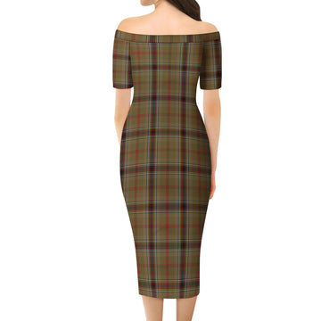 O'Keefe Tartan Off Shoulder Lady Dress - Tartan Vibes Clothing