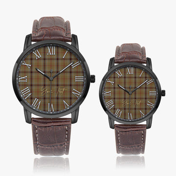 O'Keefe Tartan Personalized Your Text Leather Trap Quartz Watch
