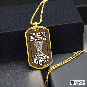 Tartan Vibes Clothing O'Keefe Tartan Dog Tag Necklace Viking Mjolnir Style
