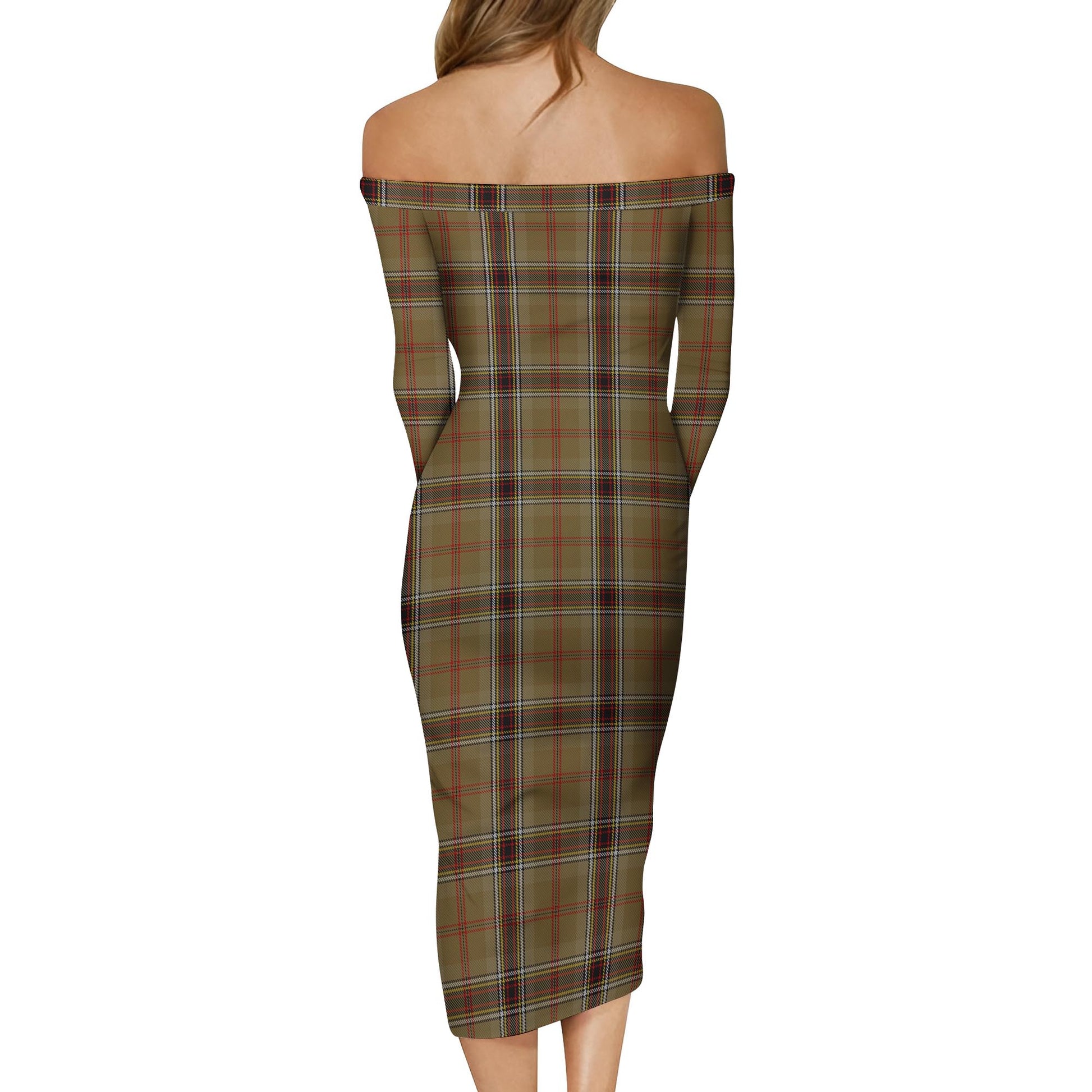 O'Keefe Tartan Off Shoulder Lady Dress - Tartan Vibes Clothing