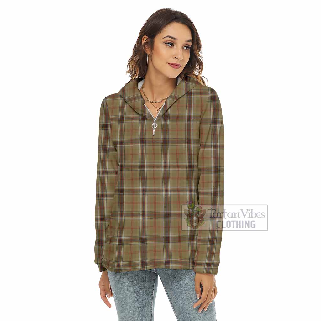 O'Keefe Tartan Women's Borg Fleece Hoodie with Half Zip - Tartan Vibes Clothing