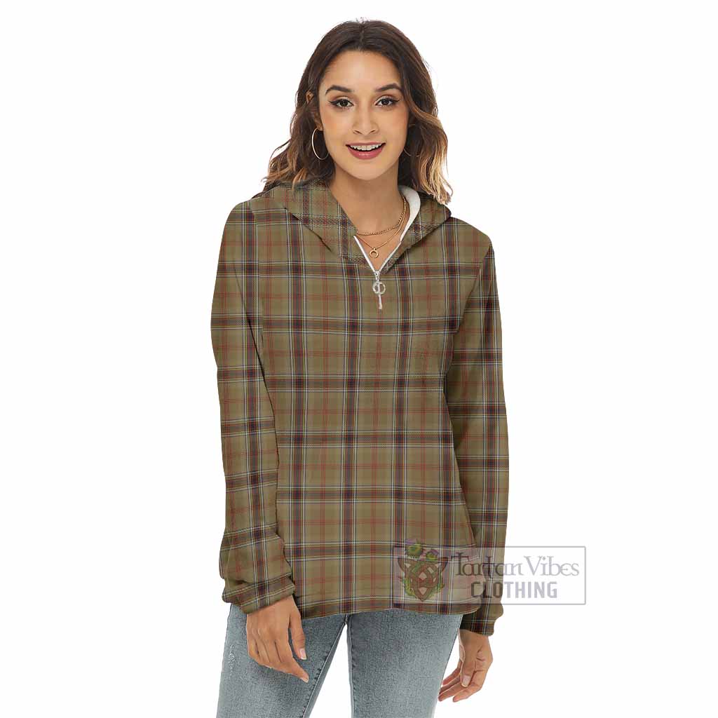 O'Keefe Tartan Women's Borg Fleece Hoodie with Half Zip - Tartan Vibes Clothing