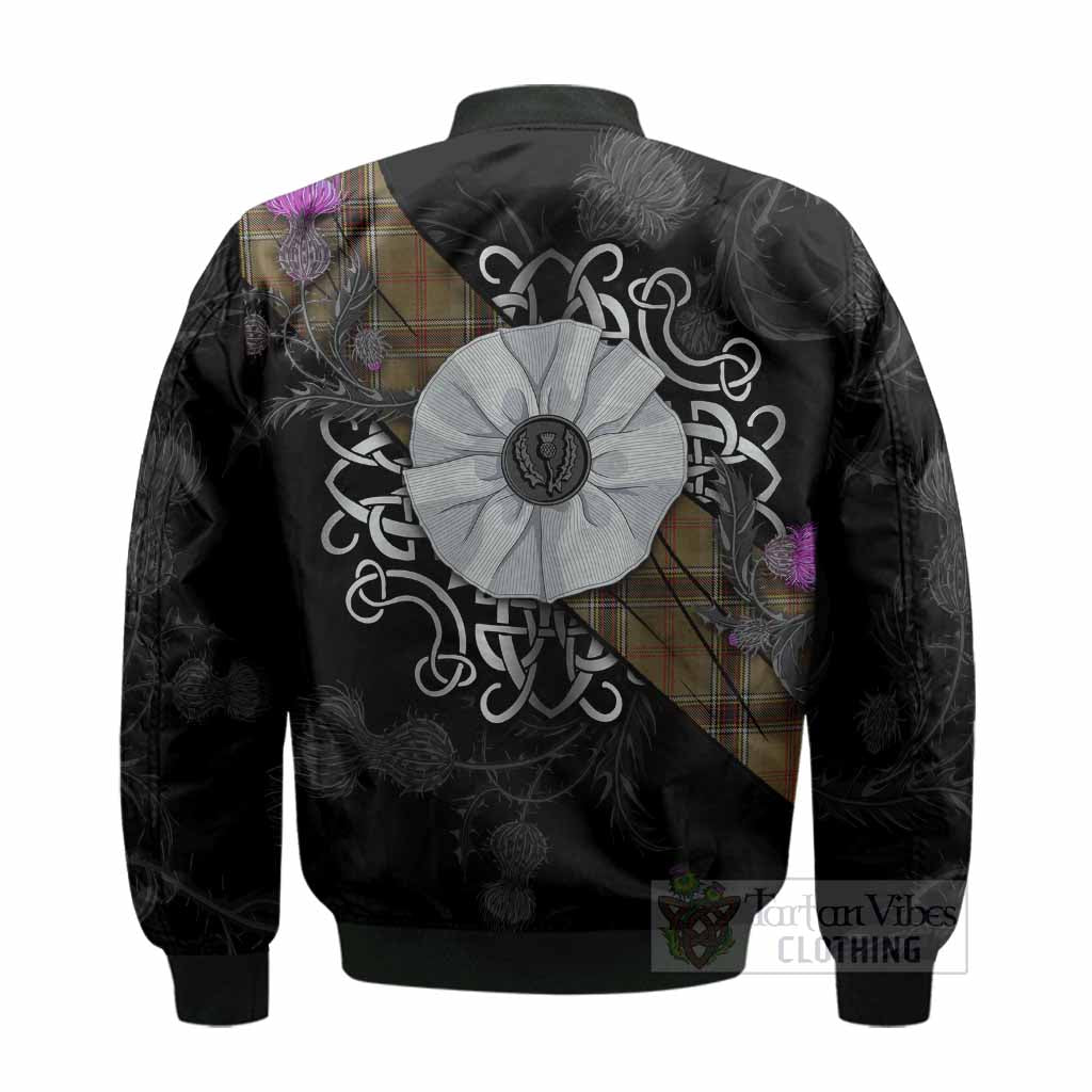 O'Keefe Tartan Bomber Jacket Jacobite White Rose - Tartan Vibes Clothing