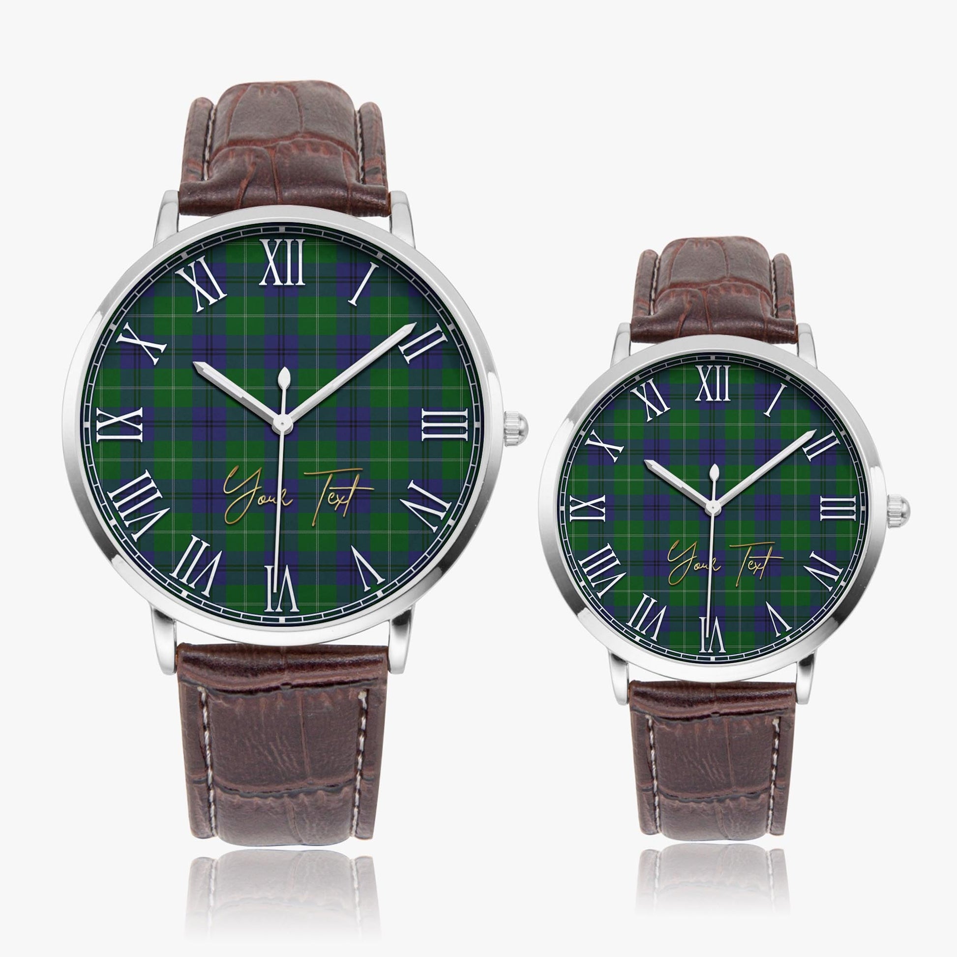 Oliphant Tartan Personalized Your Text Leather Trap Quartz Watch - Tartan Vibes Clothing
